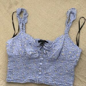 Forever 21 Lavender Floral Crop Top